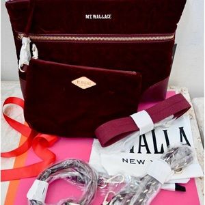 MZ Wallace Crosby Limited Edition in Port Wine color in velvet feel. NWT!